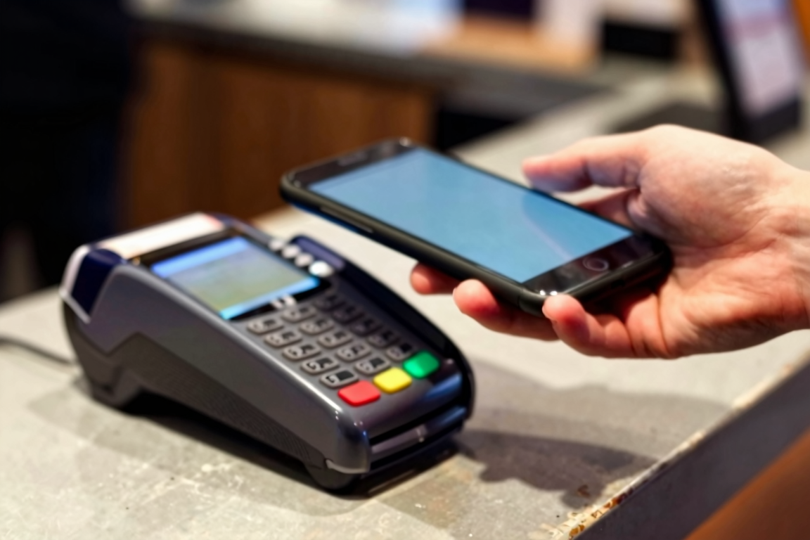 En utomhusmarknad en helgmorgon i mjukt ljus, en säljare som ordnar produkter på ett bord och besökare som bläddrar i en mjuk bokehbakgrund